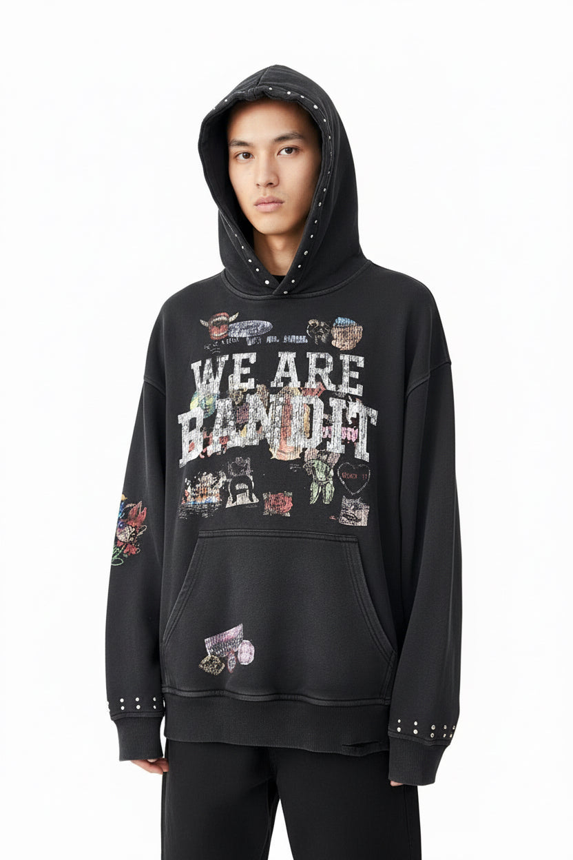 Cartoon black hoodie