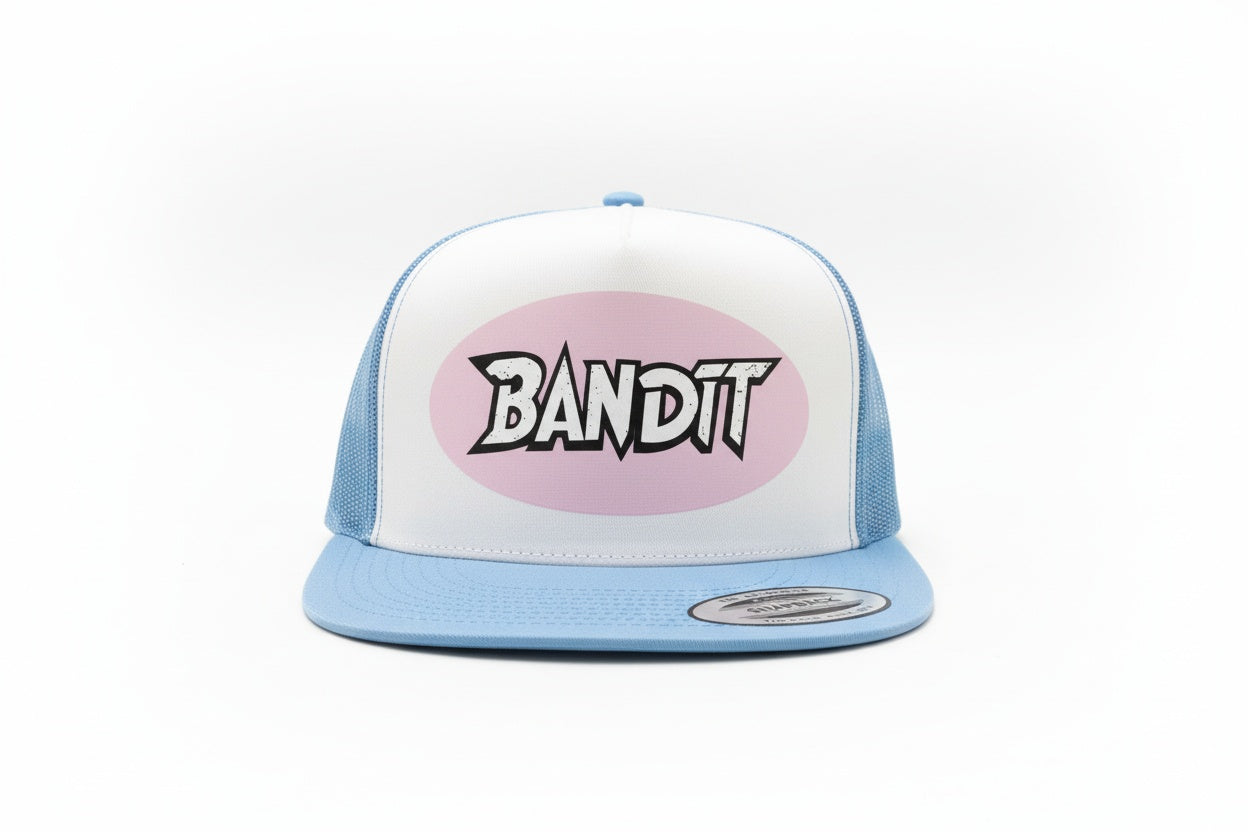 skyblue and pink crosses hat