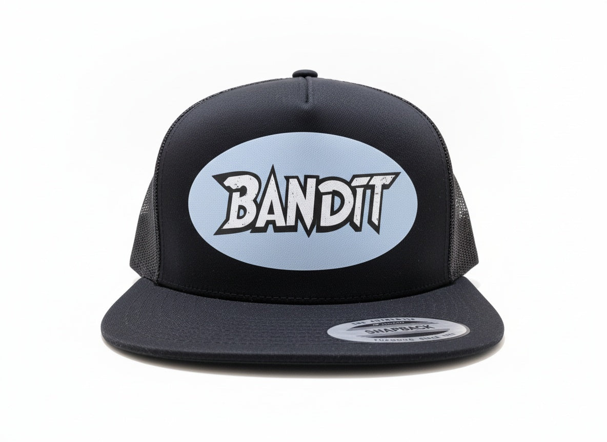 black and skyblue crosses hat